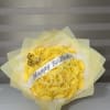 Yellow rose bouquet with a Happy Birthday ribbon and butterfly decoration
