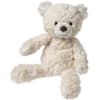 Cream teddy bear plush toy sitting on a white background