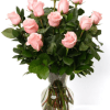 A full cluster of pale pink roses creates a soft, romantic statement-perfect