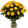 Bouquet of yellow roses in a clear glass vase
