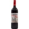 Bottle of red wine with a labeled cap and front label