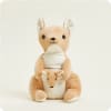 Two plush kangaroo toys stacked on a plain background