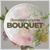 Pastel bouquet with pink and cream flowers and greenery