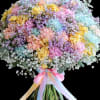 A whimsical cascade of pastel hydrangeas makes a joyful statement the moment