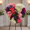 A heart shape filled edge-to-edge with pinks, purples, and soft whites -