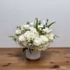 White floral arrangement in a white vase