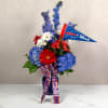 The Go Bills Bouquet by Savilles Florist features bright red alstroemeria, gerbera