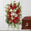 Our Everlasting Memory Standing Spray combines timeless hues with unique blooms to
