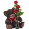 Send a cute and cuddly gift with the Classic Bud Vase Roses