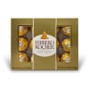 Box of Ferrero Rocher chocolates in gold wrappers