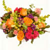 Mixed bouquet of orange, pink, and purple flowers