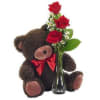 Send a cute and cuddly gift with 3 Roses and a Bear.