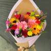 Spring Flower Bouquet of Sunflower, Gerberas, Carnations, Roses, Bottom Pom or Daises