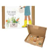 This box includes 7 handcrafted Blossombs wildflower seed balls made in the