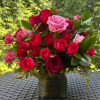 This arrangement a true symbol of luxury.

Bloom Details: Red &amp; Pink Roses