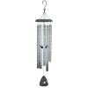Metal wind chime with hanging tubes and a clapper