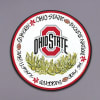 Ohio State Buckeyes round sign with team logo and football graphics