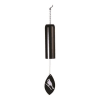 Black hanging wind chime with a bird-shaped pendant