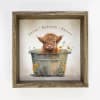 This 11" x 11" loveable highland calf picture will add charm to