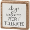 Easy to hang or stand alone box sign is perfect for dog
