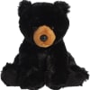 14" seated black plush bear with tan muzzle - soft companion toy