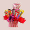 Adorable box loaded with 12 full-size candy bars and a small mylar