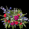 Crystal Cross Bouquet with jewel toned flowers