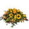 Gorgeous mix of orange lilies, sunflowers, yellow roses, etc