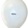 White balloon with the word "White" printed on it