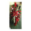 Tall red floral standing spray on an easel