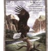 Framed tapestry of a bald eagle with a Bible verse over a mountain landscape