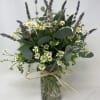 Chamomile, lavender and eucalyptus fitted into a vase