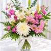 Bright pink and soft white blooms make an immediate, celebratory impression -