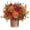 Nothing says fall like radiant orange roses and leaves in Teleflora's Leaves