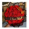 Bouquet of red roses with a "I Love You" ribbon