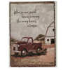 Decorative blanket with a vintage truck and memorial quote