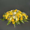 Golden yellow roses become even more striking against a backdrop of elegant