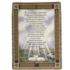 Religious tapestry throw with 23rd Psalm text, rays of light, and sheep in a pastoral scene