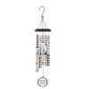 Black and white check wind chime with floral tubes and round 'Home Sweet Home' charm
