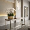 Eleven Luxury White Phalaenopsis orchid Arrangement designed for gifting with a Gold