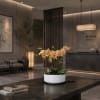 Five Luxury Peach Phalaenopsis orchid Arrangement designed for gifting with a White
