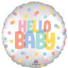 18" Hello Baby Helium Balloon with Confetti Pattern