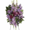This beautiful standing spray showcases a rich blend of lavender and purple