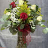 White &amp; Red Roses Vase
A romantic blend of white and red roses