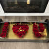Hermosa caja premium I love you decorada con hermosas rosas rojas caja