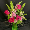 A beautiful hot pink and green arrangement to embrace any season with