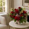 Nice and Cute flower composition of flowers placed in a cube crystal