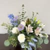 A graceful blend of soft pastels and fresh greenery, Whispering Garden Elegance