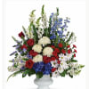 A dignified, upright memorial-style arrangement designed to offer comfort and presence -