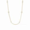 Gold Julie Voss Aquitaine Station Necklace with Clear Crystal colored stone. 

Discover